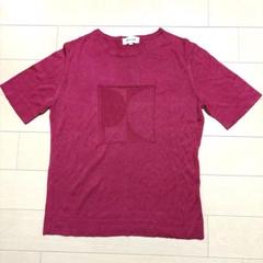 Pierre Cardin】希少90sリネン製半袖ニット ベージュ系 短丈