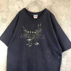 Z3489古着　Tシャツ ネイビー　90s Y2K