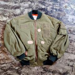 イタリア軍　フライトジャケット　Lサイズ　カーキ系　USA製　ナイロン　3857 イタリア軍フライトジャケットLサイズカーキ系USA製ナイロン3857