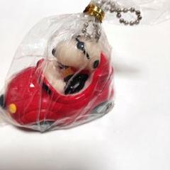 【レトロ】スヌーピー　オープンカー　ソフビ　キーホルダー