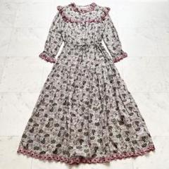 極美品 イザベルマランエトワール ロングワンピース 花柄 Aライン マキシ 36 イザベルマランエトワール ロングワンピース 花柄 コットン