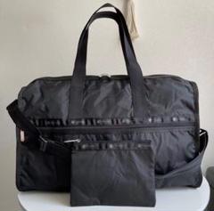 新品　LeSportsac レスポートサック　旅行用　ボストンバッグ　黒ポーチ付 DELUXE MED WEEKENDERブラックシャイン（ボストンバッグ