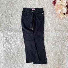 ⚫︎ストレッチフレアパンツ(M)黒 シンプル ブーツカット Y2k