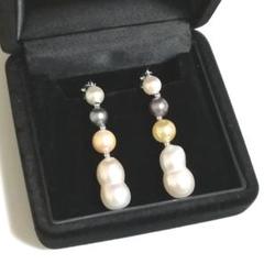 シルバー925 パール トリロジーピアス