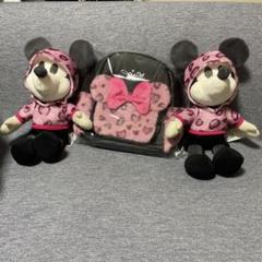 ディズニー ミッキーデココレ ピンクレオパードBIGぬいぐるみ＆バック3点セット