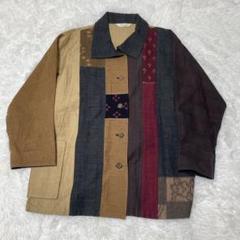 【美品】宮田織物 彩藍　フロントジップ ティアード ドルマンチュニック　スモック 美品】宮田織物 彩藍フロントジップ ティアード ドルマン