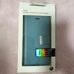 新品未使用BMW 本革 手帳型ケース iPhone 6用　ブルー　おしゃれ