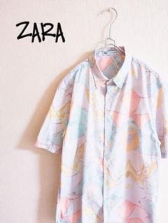 D220388 ZARA 総柄 半袖シャツ
