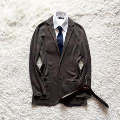 <美品>LARDINI ブラウン コットン ニット ジャケット サイズM相当