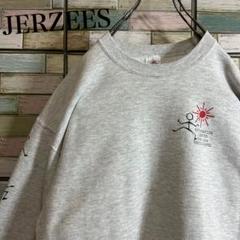 【90'sUSA製】ジャージーズ　スウェット　トレーナー　スリーブプリント