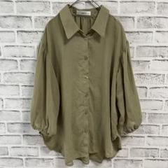 ☘️ JINTY ドルマンスリーブシアーシャツ　カーキ　L