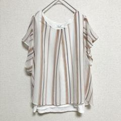《Cepo craft》半袖　シフォンブラウス マルチストライプ　涼しげ　夏服
