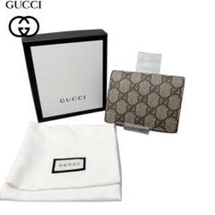 58 極美品 GUCCI 二つ折り財布 GGスプリーム 人気 PVC