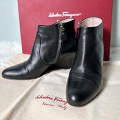 【FERRAGAMO】ロゴ レザー ショートブーツ 【送料関税込】 サルヴァトーレフェラガモ FAZIO・レザーサイドゴアブーツ