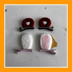 ベビー キッズ ヘアクリップ 新品 ウサ耳 ハート 髪飾り