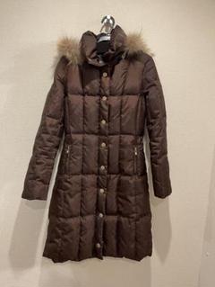 LE SOUK ルスーク ダウンコート ミドル丈 比翼 金ジップ ブラウン 茶 LE SOUK ルスーク ダウンコート ミドル丈 比翼 金ジップ ブラウン 茶