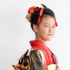 がちゃぴん様専用】七五三7歳/3歳髪飾り赤A日本髪かのこちんころ