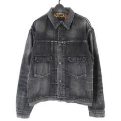 マインデニム　ブラックデニムライダースジャケット　Ｍサイズ ワイルドサイド × マインデニム 23AW レオパードファー裏地