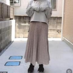 美品　スナイデル　ランダムプリーツプリントスカート　小花柄　ベージュ
