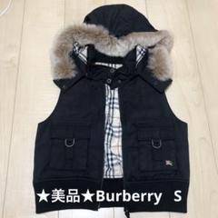 ★美品★Burberry バーバリー　中綿　ダウンベスト 黒　ノバチェック　S ☆美品☆Burberry バーバリー 中綿 ダウンベスト 黒 ノバ
