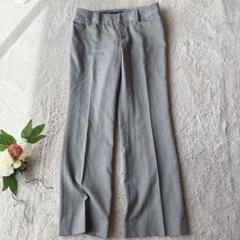 美品(L)INDIVI/毛/スラックス/グレー/パンツ/ズボン/オフィス