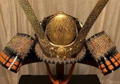 【現代甲冑・等身大】◎◎紺白茶糸縅◎大兜◎◎【展示品、未使用】丸武産業製 m86368699781_1.jpg?1711850087