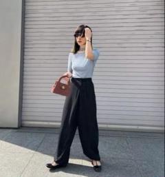 【Meer.】ストライプラップバルーンパンツBLK Meer.】ストライプラップバルーンパンツBLK