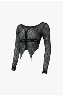 トップス THEREDTHREAD S split lace tops THEREDTHREAD S split lace tops black - メルカリ