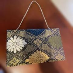 花柄刺繍 大きめクラッチバッグ