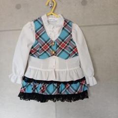 チェック柄フリルドレス 100cm