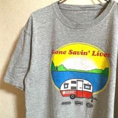 ヴィンテージ　Tシャツ 半袖　デカロゴ　グレー　灰色　L メンズ　古着