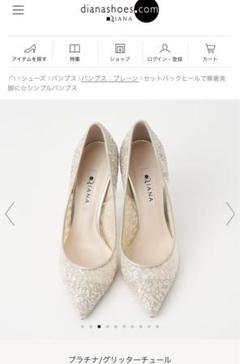 【新品未使用】ダイアナ　U19207 グリッターチュール　シンプルパンプス 靴・バッグのダイアナ通販サイト ｜ U19207: シューズ