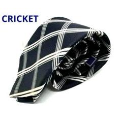 CRICKET クリケット　ネクタイ　黒×白　チェック柄　シルク100% 日本製のサムネイル