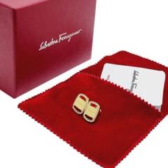 【美品】Ferragamo ピアス ヴァラ ラインストーン ゴールド