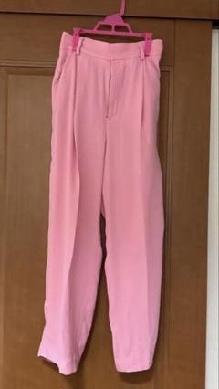 専用＊vintage pants カジュアル ストレートパンツ roku ピンク 6(ROKU)＞ジョーゼット テーパード タックパンツ