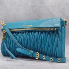 ◇綺麗◇miumiu ばね口 マテラッセ フラット ポーチ ショルダーバッグ ...