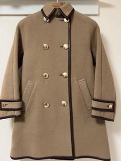 美品✨サカイラックピーコートウール金ボタンレザーパイピング