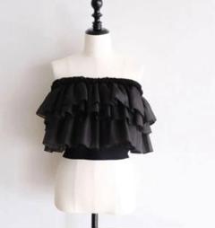 searoomlynn FRILLコンビKNITビスチェトップス　ブラック searoomlynn FRILLコンビKNITビスチェトップス ブラック - メルカリ
