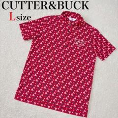 Cutter & Buck ポロシャツ　L メンズ　総柄　赤　美品