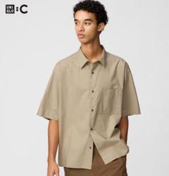 UNIQLO: Cブロードオーバーサイズシャツ　M ベージュ