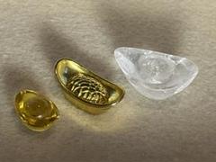 風水 ✴︎ 財運 ✴︎ 元宝3点セット　（水晶、ガラス、合金）