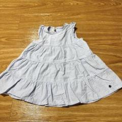 プチバトー　ストライプノースリーブワンピース(12m74cm)