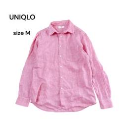 UNIQLO ユニクロ リネンシャツ ボタンダウン 麻100％ M メンズ