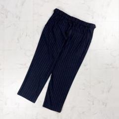 新品 vince ピンストライプワイドスラックス 黒 サイズXL*CD299