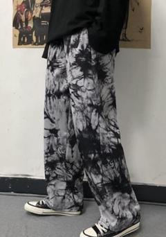 ☆ラスト1着☆タイダイ柄ストリート系 ユニセックス ワイド カーゴ パンツ