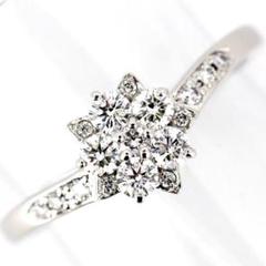 16/美品 モニッケンダム Pt900 ダイヤ計0.45ct リング 指輪 モニッケンダム チューダーローズ ダイヤモンド 0.45ct リング