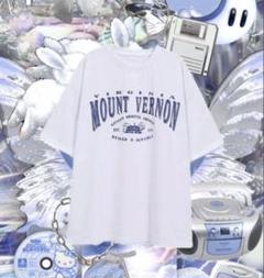 ロング Tシャツ スローガングラフィック ホワイト 韓国