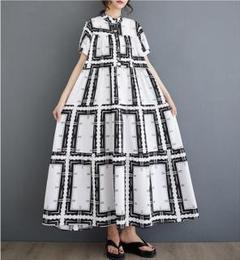 大きいサイズ レディース ロング　ワンピース　春夏 秋 新品 半袖
