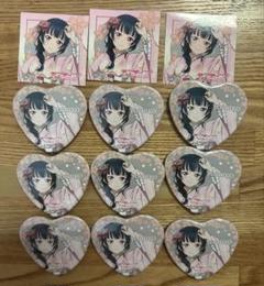 津島善子　ラブライブサンシャイン　Aqours 缶バッジ　ハート型　桜和装