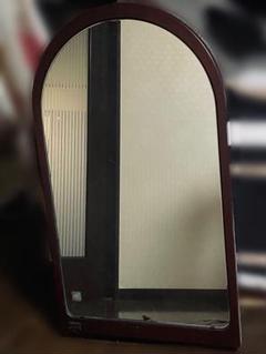鏡 アーチ型 ミラー ドレッサー 昭和レトロ 木製 かがみ 年代物